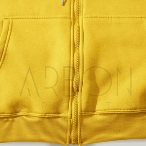 Nouvelle Collection – Style Tendance – Confortable – Meilleures Ventes – Vêtements d'Hiver pour Adultes – Sweat à Capuche Entièrement Zippé en Polaire de Coton Jaune Uni - Product Image 6