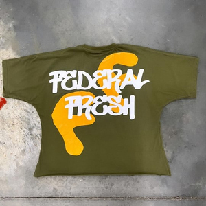เสื้อยืดพิมพ์ลายทรงหลวมสำหรับผู้ชาย ผลิตในปากีสถาน 100% ราคาแข่งขัน เสื้อยืดพิมพ์ลายพัฟ สินค้าอินเทรนด์ - Product Image 2