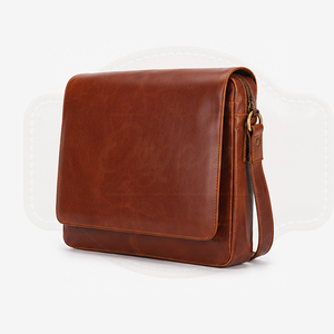 Sac bandoulière unisexe élégant en cuir véritable vieilli de qualité supérieure ORAGANIC LEATHER, idéal pour les affaires - Product Image 4