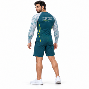 เสื้อรัดกล้ามเนื้อแบบซับลิเมชั่น OEM พร้อมโลโก้สั่งทำ สำหรับ BJJ MMA มวยปล้ำ กราปลิง และการฝึกซ้อม เพื่อการสร้างแบรนด์เครื่องแต่งกาย - Product Image 3