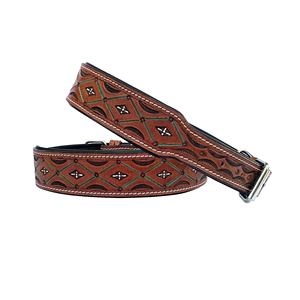 Collar de perro de cuero occidental de calidad superior acolchado suave herramientas de mano cinturón de perro tallado collar de perro fabricante al por mayor - Product Image 2