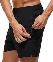 Short de bain noir Gym Fit avec cordon de serrage, vêtement de plage écologique, maillot de bain respirant, short de bain personnalisé pour homme