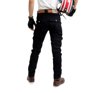 Jean slim bleu personnalisable pour homme, coupe ajustée, coupe-vent et grandes tailles, idéal pour les motards, protection pour la conduite en moto, vente en gros - Product Image 2