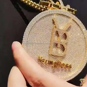 Hecho a medida 925 Plata para colgante hecho a mano estilo Hip Hop chapado en rodio GIA certificado chapado en oro moissanita diamante - Product Image 4