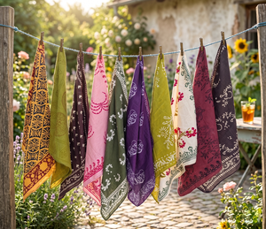 Pañuelos de algodón 100% hechos a mano, lote de pañuelos con estampado de bloques, pañuelos bohemios para la cabeza, pañuelos florales indios, pañuelos para el cabello surtidos, regalo para mujeres - Product Image 6
