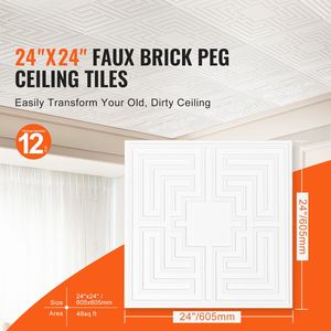 Pannelli per Controsoffitto in PVC Premium, Confezione da 12, 60x60 cm, Facile Installazione, Taglio Senza Colla - Product Image 2