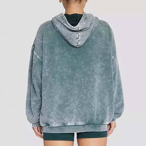 Sudadera con Capucha para Mujer, Lavado Ácido, Mezcla de Algodón Suave y Cómoda, Estilo Vintage, Diseño Casual, Ideal para Uso Diario y Urbano - Product Image 2