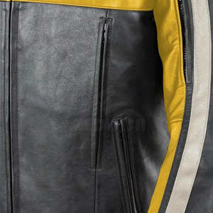 2026 Leather Motorbike Racing Jacket With Top Stitching Leather Material Motorbike Winter Jackets And Best Quality OEM Available - Product Image 4