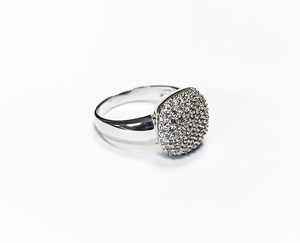 Anillo de Moissanita con Corte Redondo y Diamantes en Pavé, Diseño Creativo para Mujer, Plata 925 Original, Joyería Fina Premium para Ella - Product Image 2
