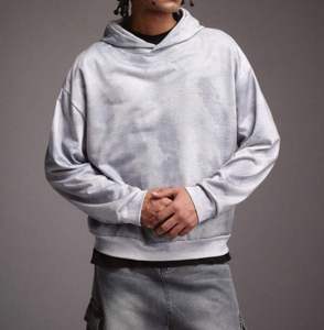 Sudadera con capucha informal de manga larga para hombre, estilo holgado, versátil para uso diario, con efecto lavado ácido, sudadera con capucha extragrande para hombre - Product Image 1