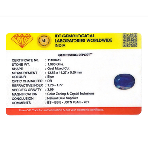 Loose 9.9 Carat Royal Blue Sapphire Gemstone for Fine Jewelry - Product Image 4