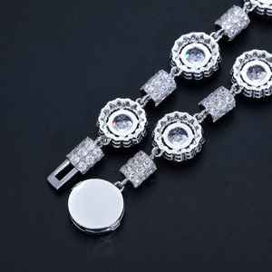 Bracelet à maillons géométriques en or 14 carats certifié IGI, serti de diamants de laboratoire ronds brillants, style hip-hop pour femme - Product Image 4
