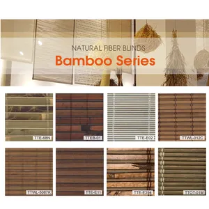 Cortinas de material natural com bambu