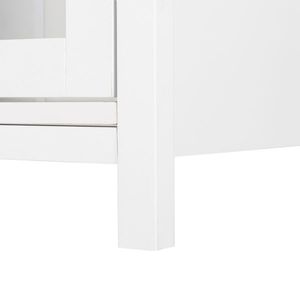 Libreria in MDF Bianco Stile Country Americano con Verniciatura a Spruzzo, Due Ante Superiori, Ripiano Centrale e Due Ante Inferiori - Product Image 6