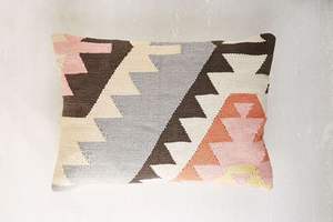 Housse de coussin en coton tissée à la main, style kilim indien multicolore, lavable, avec fermeture éclair, pour canapé - Product Image 5