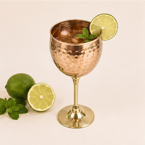 Handcrafted Embossed Pure Copper <b>Goblet</b> With Elegant Brass Stem Vintage Style <b>Wine</b> Glass For Weddings Luxury Barware And Home - Product Image 4