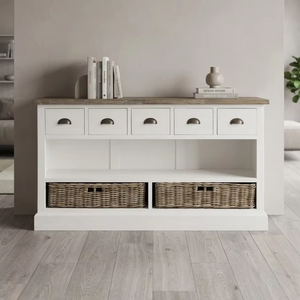 Cómoda Moala Jule, Cómoda Minimalista de Madera, Mueble de Almacenamiento para Dormitorio de Madera Maciza con Acabado Natural para el Hogar - Product Image 2