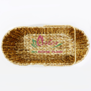 Woven Picnic <b>Basket</b> Natural Water Hyacinth With Handles - Product Image 3