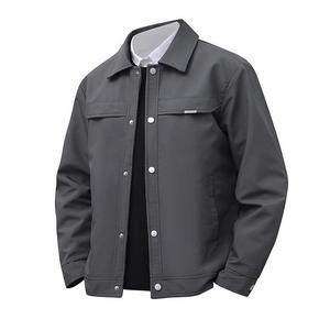 Chemise-veste en velours côtelé pour homme, col rabattu, couleur unie, fermeture boutonnée, style workwear, vêtement d'automne, coupe classique, 100% coton - Product Image 3