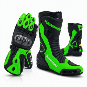 Chaussures et gants de course en cuir pour moto, protection CE, bottes de moto pour piste, équipement de motard professionnel, durable - Product Image 1