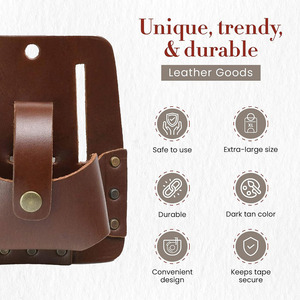 Porte-mètre ruban en cuir durable pour électricien, charpentier, ouvrier du bâtiment – Personnalisable – Vente en gros - Product Image 4