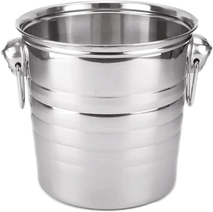 Cubo de Hielo de Acero Inoxidable para Fiestas, Cubo de Hielo para Bar, Herramientas de Bar para Fiestas, Cubos de Hielo Metálicos de Doble Pared Rectos - Product Image 4