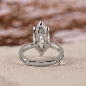 Anillo de Compromiso para Mujer con Diamante Cultivado en Laboratorio, Corte Marquesa, Halo Oculto, Oro de 10K, 14K, 18K, 1CT, 2CT, 3CT, 4CT, 5CT, Color D, VVS2, Certificado IGI - Product Image 4