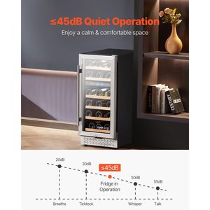 Frigorifero per Vini a Doppia Zona da 28 Bottiglie, Mini Frigo con Porta in Vetro Regolabile e Temperatura Digitale per Vini e Bevande - Product Image 4