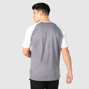 Camiseta Personalizada con Cuello Redondo, Manga Raglán, Logotipo Frontal, 100% Algodón, Ligera, Transpirable, Estilo Urbano para Hombres Fitness - Product Image 2