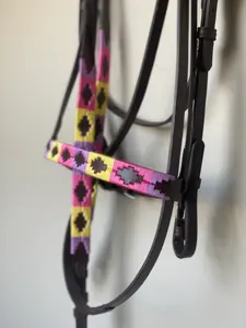 Bride de polo en cuir personnalisée de haute qualité et rênes produit élégant de licous - Product Image 3