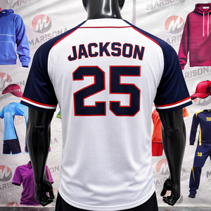 Camiseta de Béisbol/Sóftbol Sublimada Personalizada Profesional, Nombre del Jugador Impreso, Número, Botones, Uniforme de Equipo, 100% Poliéster - Product Image 6