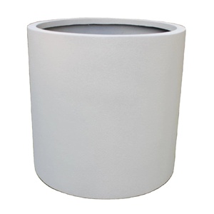 Petite jardinière grise en fibre de verre FRP avec texture rugueuse Pots de fleurs et jardinières intérieurs et extérieurs pour la maison et le jardin - Product Image 1