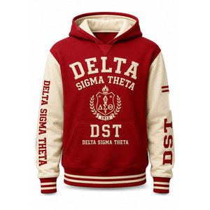 Sudadera con Capucha Roja Delta Sigma Theta, Estampado de Letras Griegas 1913 en la Espalda, Unisex, Informal, para Otoño - Product Image 5