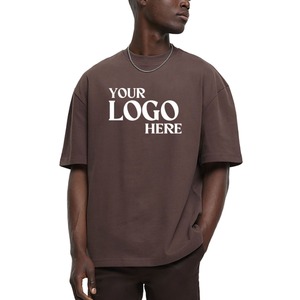 Custom Logo <b>Brown</b> Oversized <b>Tie</b>-Dye Breathable 320g Heavy Cotton Drop Shoulder Men's Streetwear Casual T-Shirt - Product Image 2