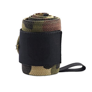 Bandes de maintien de poignet élégantes gris camouflage pour la musculation, avec boucles pour le pouce, élastiques, pour l'entraînement de force (paire) - Product Image 4