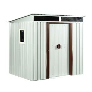 Abri de jardin en métal blanc de 1,8 m x 1,5 m avec fenêtre pour l'organisation - Product Image 4