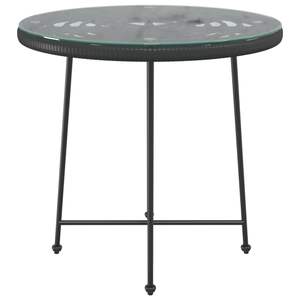 Mesa de comedor redonda de acero negro duradera de 31,5 pulgadas, mesas para exteriores - Product Image 3