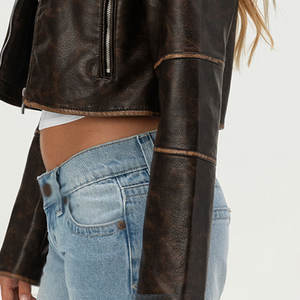 Chaquetas de Cuero Cortas de Moda para Mujer, Último Estilo 2026, Chaquetas de Cuero Cortas de Moda para Mujer en Venta - Product Image 5