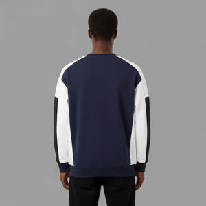 Color block design Pullover O Neck Long Sleeves Sweatshirt Embroidery Logo Winter <b>Fleece</b> Designer Solid Pattern Sweatshirt - Product Image 2