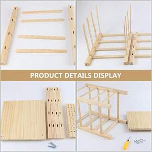 Rotating Earring Organizer Wooden Rotating Jewelry Rack 4 Tier Earring Jewelry Storage <b>Stand</b> for Home <b>Dressing</b> <b>Table</b> - Product Image 5