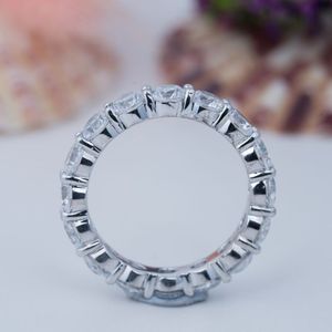 Anillos de Joyería Fina Personalizados, Plata de Ley 925, Anillo de Compromiso, Aniversario, Boda, Eternidad, con Moissanita para Mujer - Product Image 3
