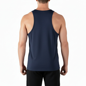 Camiseta sin mangas para gimnasio y culturismo para hombre, chaleco de entrenamiento de mezcla de algodón, camiseta transpirable de entrenamiento, ajuste holgado para fitness - Product Image 4