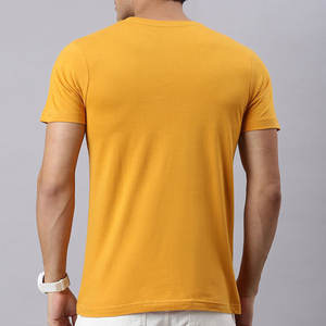 เสื้อยืดคอกลมสีเหลืองสำหรับผู้ชาย ขายส่ง แบบสั่งทำพิเศษ แห้งเร็ว ระบายอากาศได้ดี เนื้อผ้าวอร์สเตด สวมใส่สบาย ผ้าฝ้าย 100% ทรงหลวม สไตล์ทางการ - Product Image 3