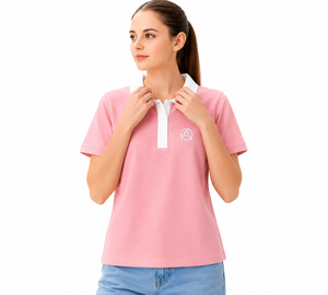 Camiseta Oversize Rosa para Mujer, Manga Corta, Color Sólido, Transpirable, Tela Jersey de Algodón de 240g, Impresión de Logotipo Personalizado, Estilo Casual - Product Image 5