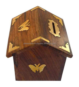 Premium Quality High-End Wooden Money <b>Box</b> Unique Design Coin <b>Saving</b> Bank for Storage - Product Image 3