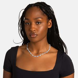 Collar de Plata de Ley 925 con Baño de Rodio para Mujer, Diseño Geométrico con Corte Princesa, Cadena de Lujo - Product Image 3