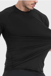 Men's Sleeveless <b>Compression</b> <b>Shirt</b> <b>Black</b> O-Neck Slim Fit Quick Dry Knitted Spandex/Polyester Anti-Pilling Front Logo TRIBON - Product Image 2