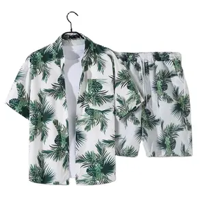 Chándal Hawaiano de verano para hombre, ropa de playa para vacaciones, traje corto, Conjunto de camiseta Polo de 2 piezas para hombre a la moda