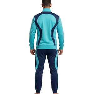Teal <b>Retro</b> Stripe Men <b>Tracksuit</b> Fine Piping Detail Lightweight Breathable Running Jogging Casual Sportswear <b>Tracksuit</b> Sets - Product Image 2
