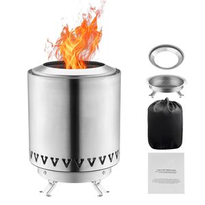 Braciere da Tavolo Portatile in Acciaio Inox da 6 Pollici, Caminetto per Interni ed Esterni, Bruciatore a Alcool per Preparare S'mores, Fornello a Legna - Product Image 1